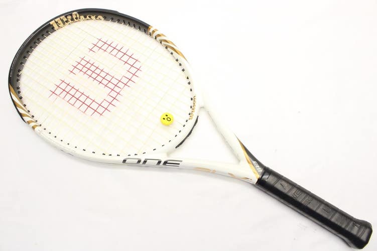 WILSON BLX ONE 118 OS TENNIS RACQUET (4 1/4) NEW STRINGS. JAPAN DEALER DEMO!!