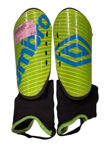 Used Umbro Soccer Shin Guards Youth Neon Green LG 11847-S000037762