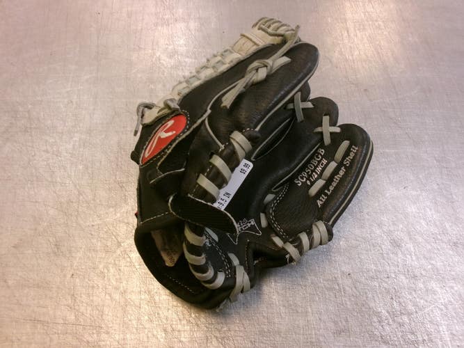 Used Rawlings SURE CATCH BB/SB Glove RH Throw Black 9 1/2" 11339-S000205598