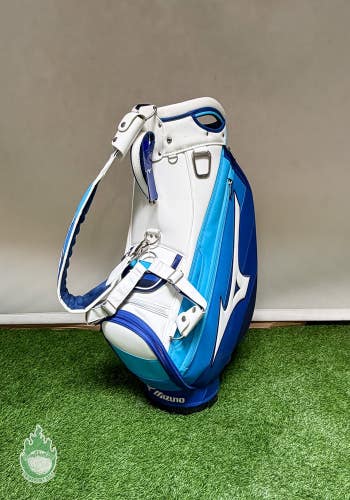 New 2025 Mizuno Tour Blue/White 6-way Staff Bag With Rainhood