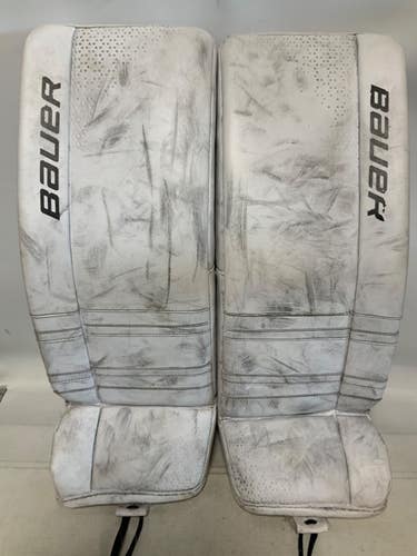 Used Bauer GSX 28+1 JR MD Goalie Leg Pads Junior White 28" 11823-S000041160