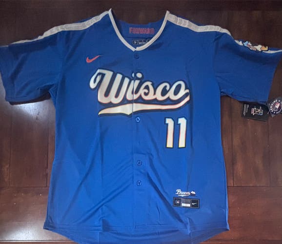 Jackson Chourio Adult Brewers City Connect Jersey Size XL