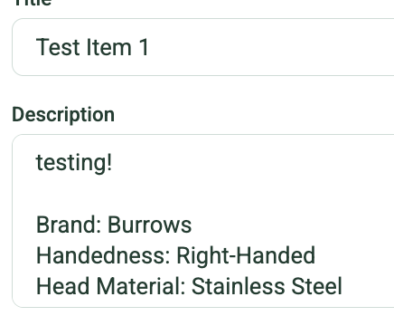 Test Item 1