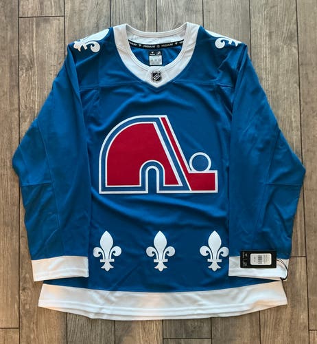 AUTHENTIC COLORADO AVALANCHE/ QUEBEC NORDIQUES PREMIUM HOCKEY HERITAGE JERSEY 54