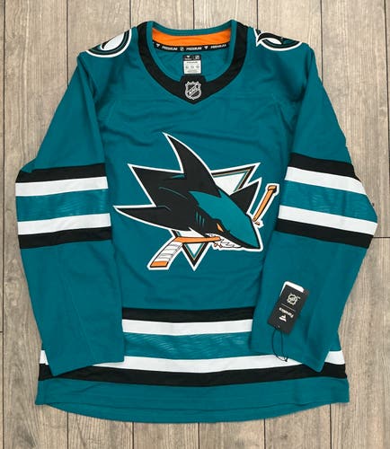 AUTHENTIC FANATICS PREMIUM SAN JOSE SHARKS HOME HOCKEY JERSEY SIZE 52