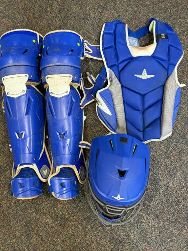 White/Blue All Star MVP Pro Catcher's Set (Used)