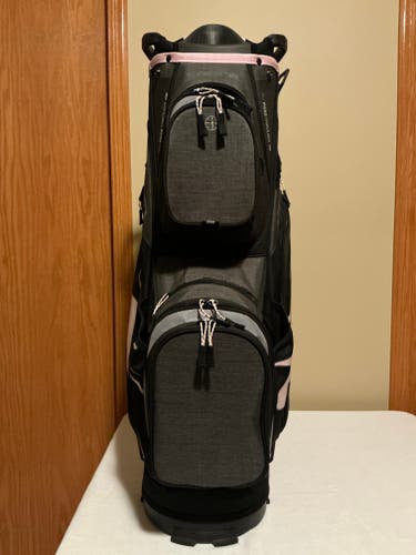 NEW Cobra Women's Golf Cart Bag (Black/Pink) with 14 Top Dividers, Rain Hood, and 3 New Head Covers