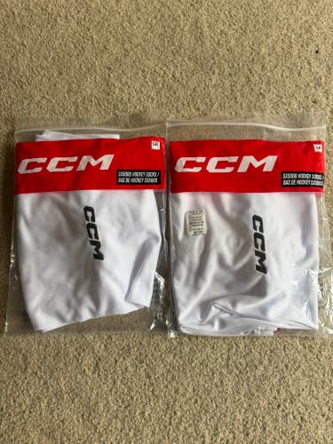 2 pack White Senior CCM SX5000 Socks Pro Stock (New)