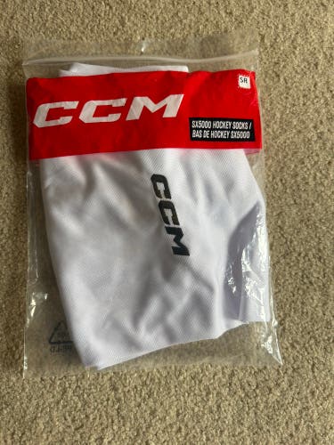 White Senior CCM SX5000 Socks (New)