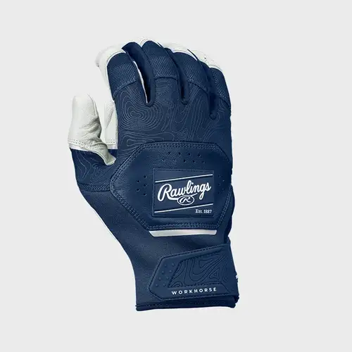 Rawlings Adult Workhorse Baseball Batting Gloves - Navy - Large (New)