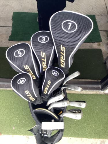 Strata Plus Complete Mens Golf Set Driver-Woods-Irons-Putter-Bag VGC
