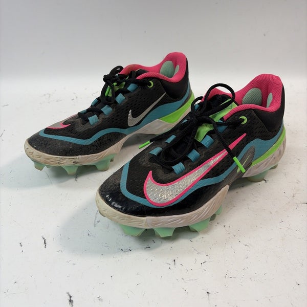 Nike Alpha Huarache Elite 4 Low MCS, Black/Teal, Pink, Size 8