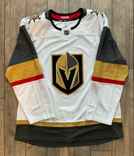 ADIDAS PRIMEGREEN VEGAS GOLDEN KNIGHTS AWAY WHITE HOCKEY JERSEY 54