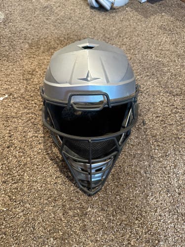 Large Silver All Star MVP Pro Catcher's helmet(Used)