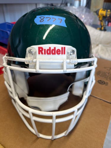 USED RIDDELL SPEED ICON ADULT HELMET - MEDIUM - FOREST GREEN METALLIC