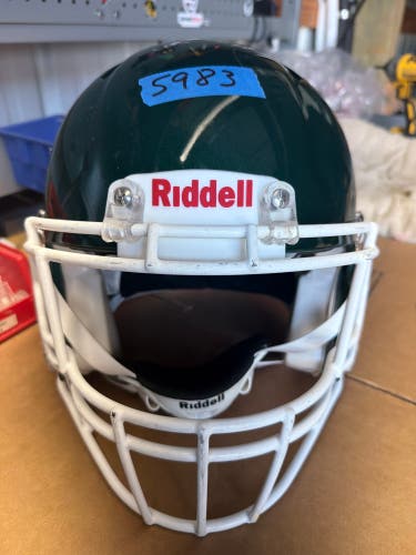 USED RIDDELL SPEED ICON ADULT HELMET - MEDIUM - FOREST GREEN METALLIC
