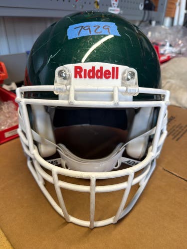 USED RIDDELL SPEED ICON ADULT HELMET - MEDIUM - FOREST GREEN METALLIC