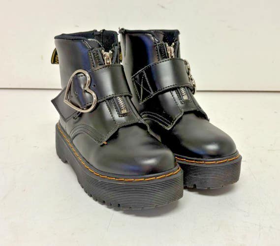 Dr Martens x Lazy Oaf Black Leather Heart Shaped Buckle Boot EU 36 US 5.5 GREAT