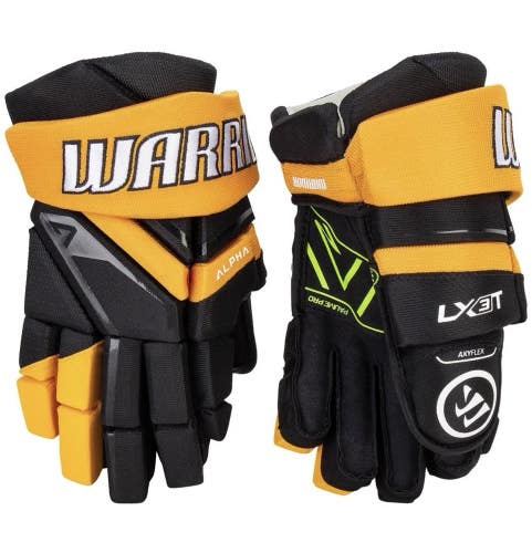 New Warrior Alpha LX3T  Gloves Junior Jr. Ice Hockey Gloves 11 Yellow Black