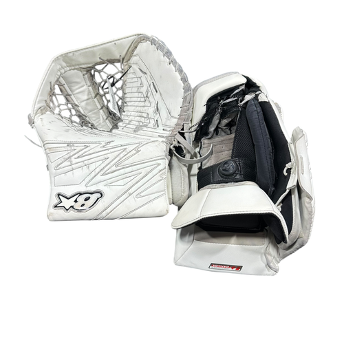 Used Brians OPTIK4 GLV/BLOCKER SET Senior Goalie Catcher White 11375-C000381001