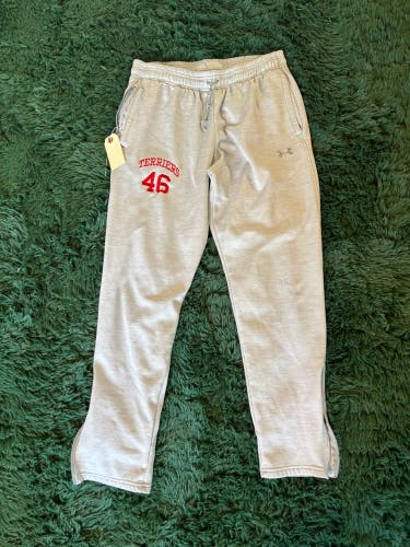 Gray Large Men's Under Armour Boston University Lacrosse Team Issued Sweats