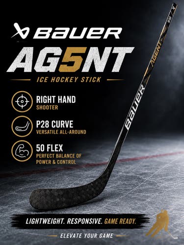 Intermediate Bauer AG5NT Right Handed Hockey Stick P28 50 Flex (New)