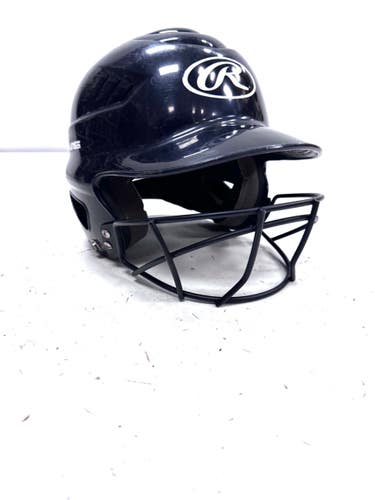 Used Rawlings 6 1/2- 7 1/2 Batting Helmet w/Mask Black One Size 11860-S000313634