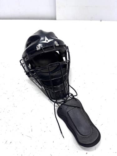 Used All Star SIZE 7-7 1/2 Catchers Helmet w/Mask Black Fits all 11860-S000313626