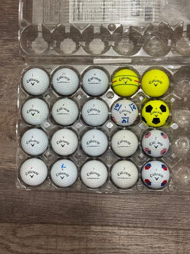 20 Callaway Chrome Soft Golf Balls - Some Triple Track, TruTrack, Truvis Designs