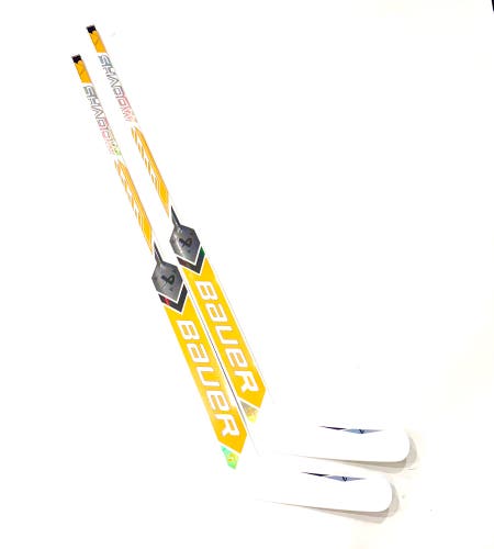 New 2 pack 25" Bauer Supreme Shadow Pro Stock Goalie Stick (white/black/yellow) - Regular, P31 round