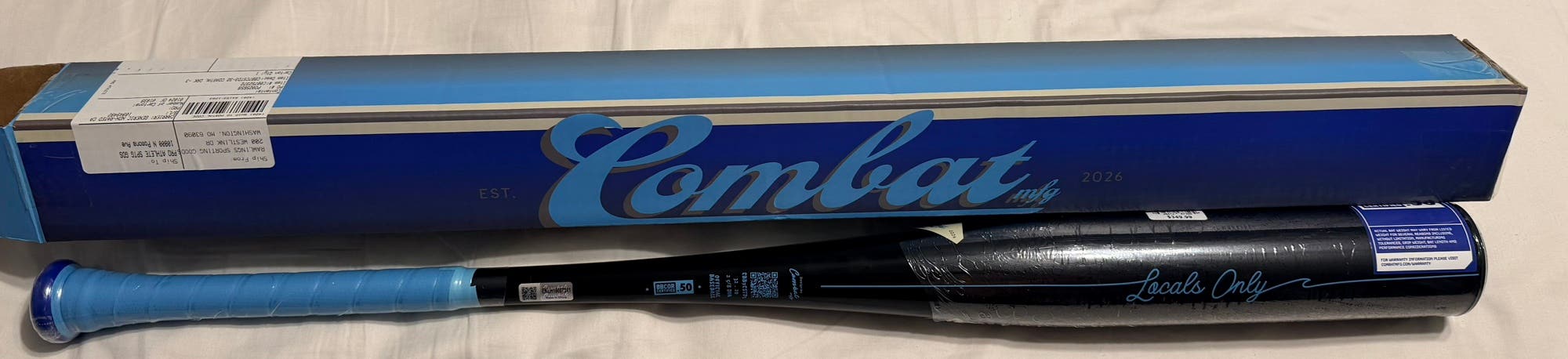 2026 Combat MFG Spec A1 Alloy BBCOR Certified Bat (-3) 32” 29oz “JAWS”