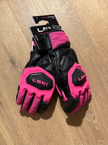 Pink Leki Gloves (New) size 7