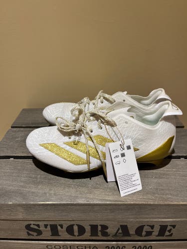 Adidas Adizero Electric White Gold Metallic Cleats Size 7.5|8.5 JH6254 NWOB