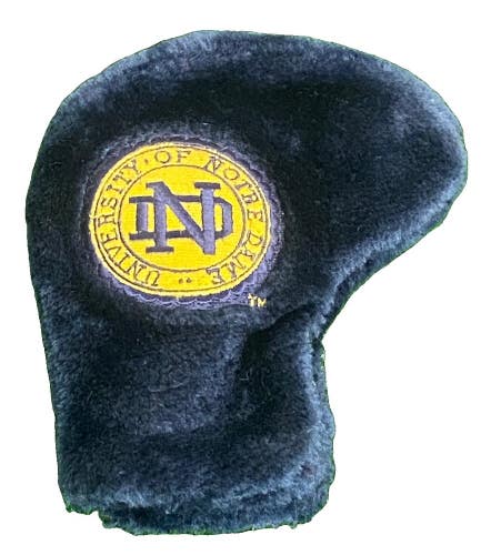 University Of Notre Dame Fuzzy Blade Putter Headcover W/Fastener Great Condition