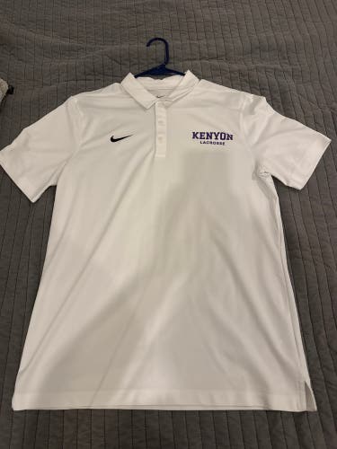 White Medium Kenyon College Men's Lacrosse Nike Polo