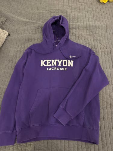 Purple Kenyon College Men's Lacrosse Medium Nike Hoodie