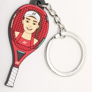 PROMO ITEM: YONEX "ELENA RYBAKINA/EZONE" RACQUET KEY CHAIN. SILICONE ~2.00" LONG