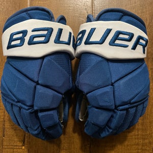 Colorado Avalanche Pro Stock - Parker Kelly - Bauer Vapor Hyperlite Gloves 14" Pro Stock (Used)