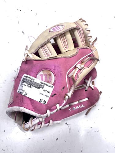 Used Wilson HOPE BB/SB Glove RH Throw Pink 10" 11860-S000313275