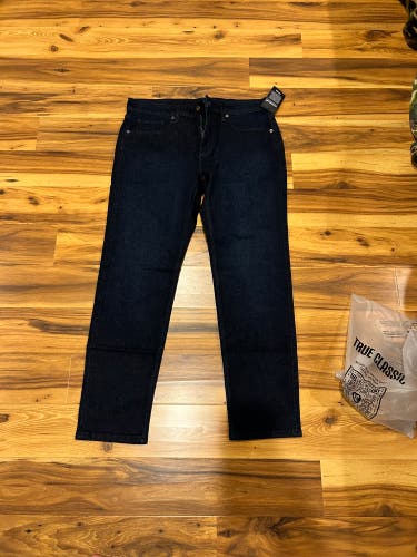 True Classic Skinny Stretch Air Flex Mid Washed Jeans Men's Sz 34 x 30 NEW