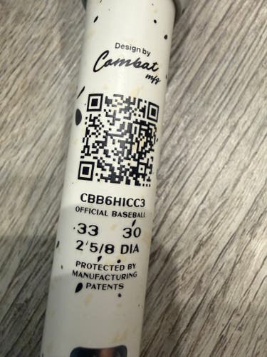 2026 Combat Spec H1 Hybrid BBCOR Certified Bat (-3) 30 oz 33" (New)