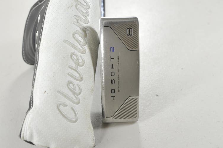Cleveland HB Soft 2 Black 8S 34" Putter RH Slight Arc Steel with Cover #224732