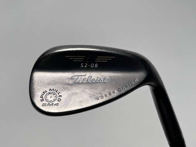 Titleist Vokey Spin Milled SM4 Black GW 52* 8 Vokey Wedge Steel Mens RH