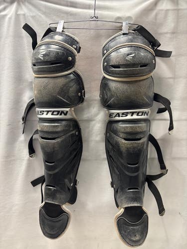 Used Easton GAMETIME INT SHINGUARDS Catchers Leg Guards Black Intermed 11490-S000276486