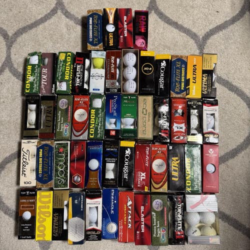 Lot of 156 New Old Stock Golf Balls Wilson Titleist Pinnacle Top Flite Condor