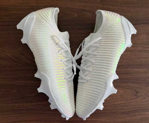 Sz  11.5 Under Armour Blur Pro Mens Iridescent White Football Cleats 3028220-100