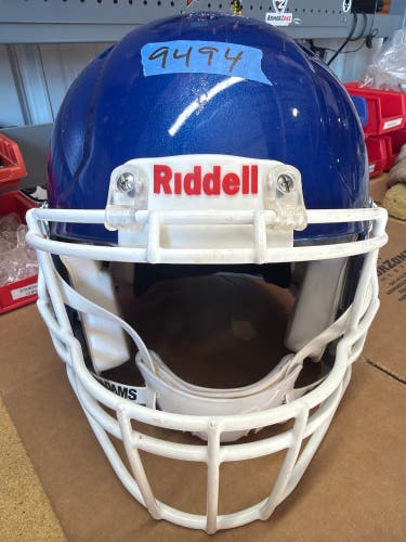 USED RIDDELL SPEED ICON ADULT HELMET - LARGE - ROYAL BLUE METALLIC