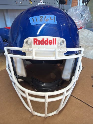USED RIDDELL SPEED ICON ADULT HELMET - LARGE - ROYAL BLUE METALLIC