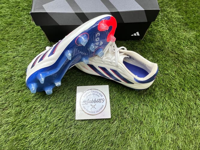 Adidas Copa Pure 2 Elite FG Cleats (IG6402) - Ivory/Solar Red - Men's 8 / Women's 9 - New (DS)