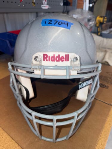 USED RIDDELL SPEED ICON ADULT HELMET - LARGE - EXTRA BRIGHT METALLIC SILVER